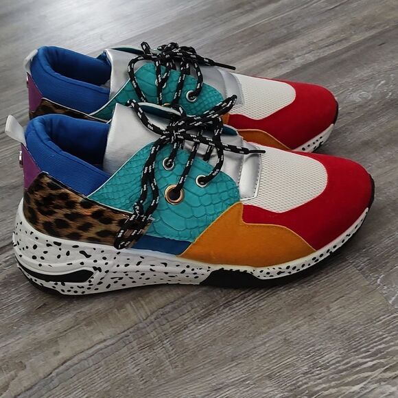 Ladies  Clark-16  multicolor cliff wedge sneakers Sz 9 - Picture 5 of 8